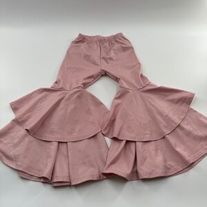 Light Pink Flared Ruffle Leggings – Kids Size Large